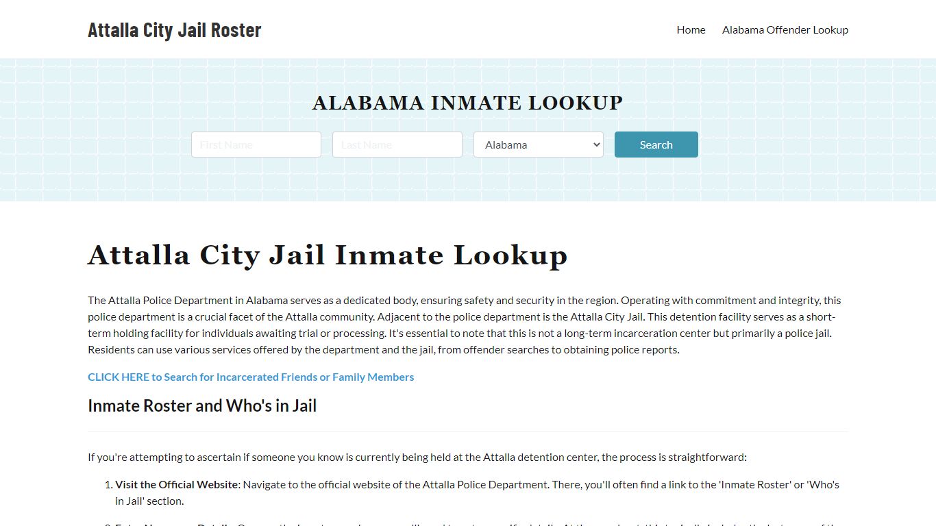 Attalla Police Department & City Jail, AL Inmate Roster, Arrests, Mugshots
