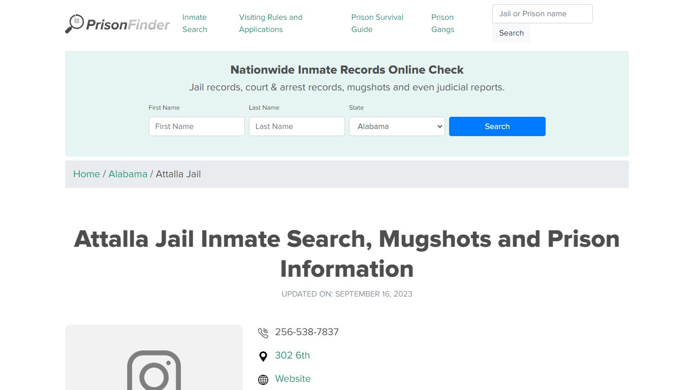 Attalla Jail Inmate Search, Mugshots and Prison Information